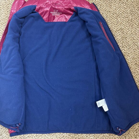 Vineyard Vines Vest Womens S Fuchsia Pink Quilted Packable Performance Fleece - Picture 10 of 10